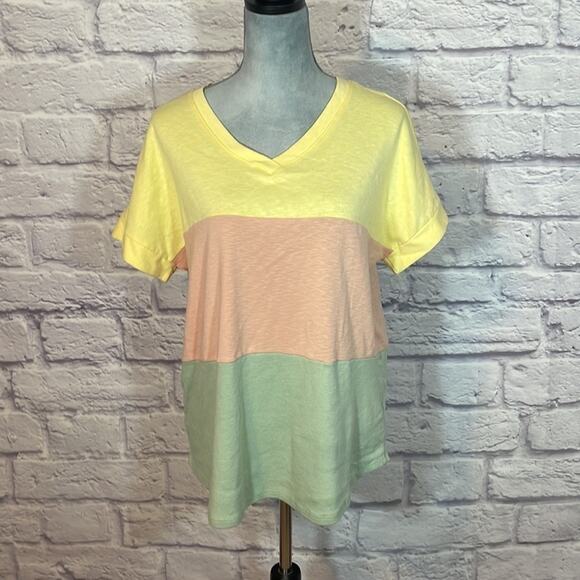 Hailey & Co beachy colorblock tee-shirt - Picture 1 of 6